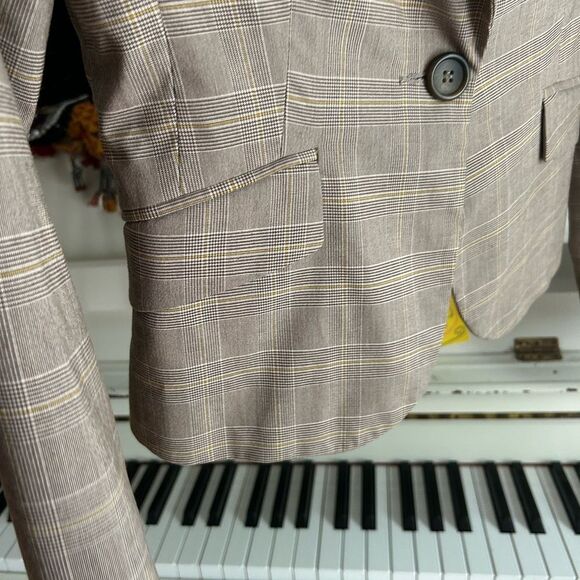 Y2K Cue Brown Plaid Blazer 10 - Picture 16 of 16